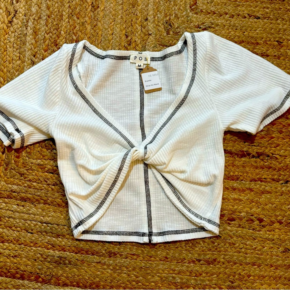Grey and white it’s crop top